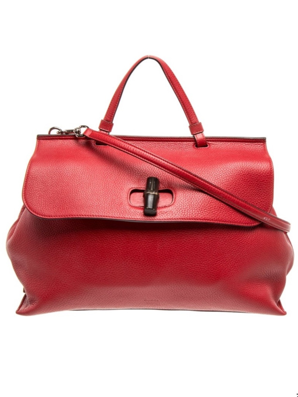 Gucci Bamboo Daily Large Top Handle Bag with Detachable Shoulder Strap - Red